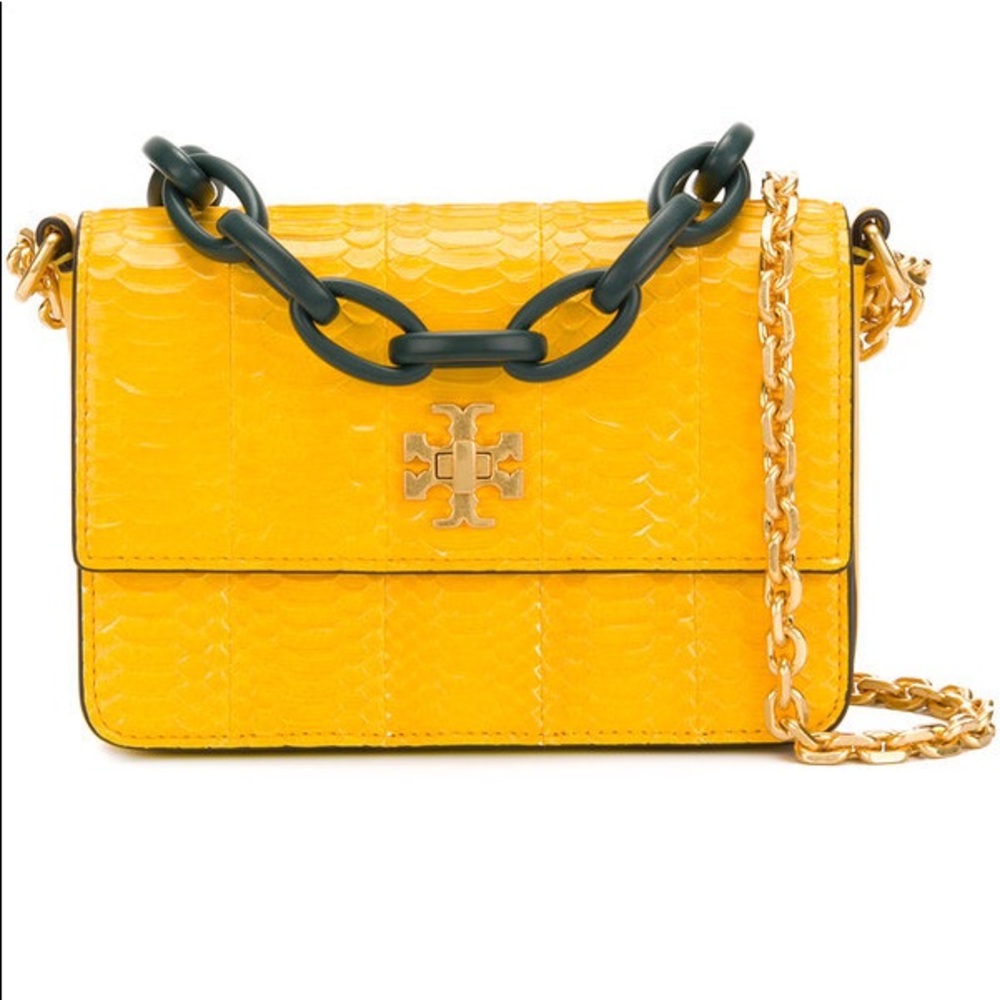 Tory Burch Kira Exotic Snake Yellow Purse!